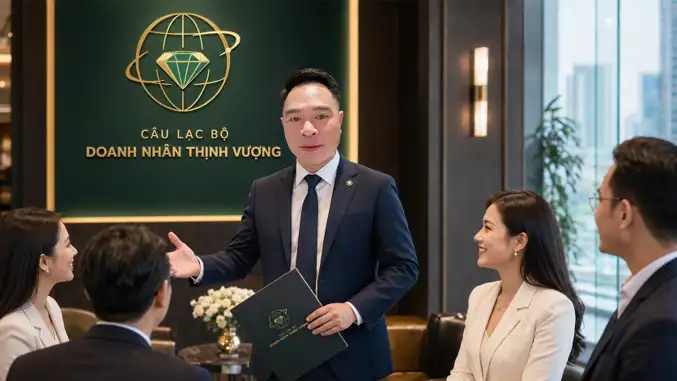 Nguyễn Thanh Bình trao đổi cùng các doanh nhân tại Câu lạc bộ Doanh Nhân Thịnh Vượng với định hướng kết nối quốc tế.